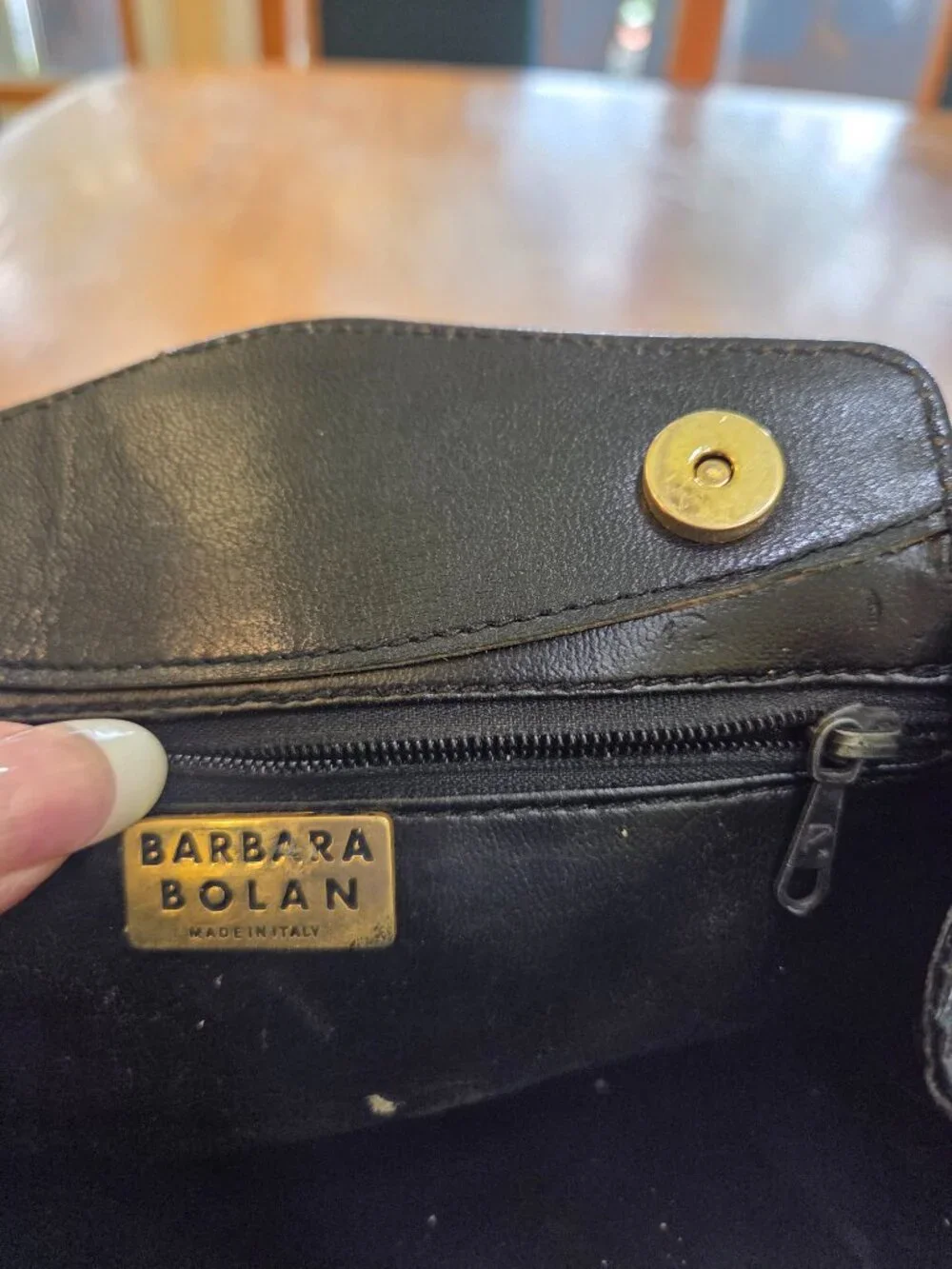 Vintage Barbara Bolan Navy Leather Designer Cross Body